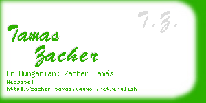 tamas zacher business card