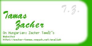 tamas zacher business card